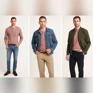 BOCA Islandwear Pink Waffle Knit Long Sleeve Henley Shirt Men’s XXL